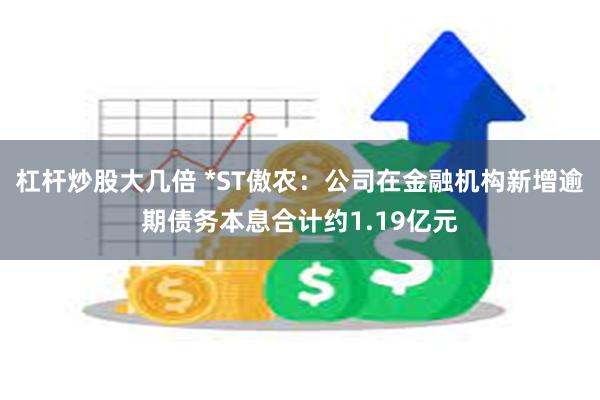 杠杆炒股大几倍 *ST傲农：公司在金融机构新增逾期债务本息合计约1.19亿元