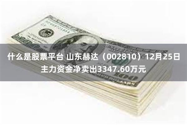 什么是股票平台 山东赫达（002810）12月25日主力资金净卖出3347.60万元